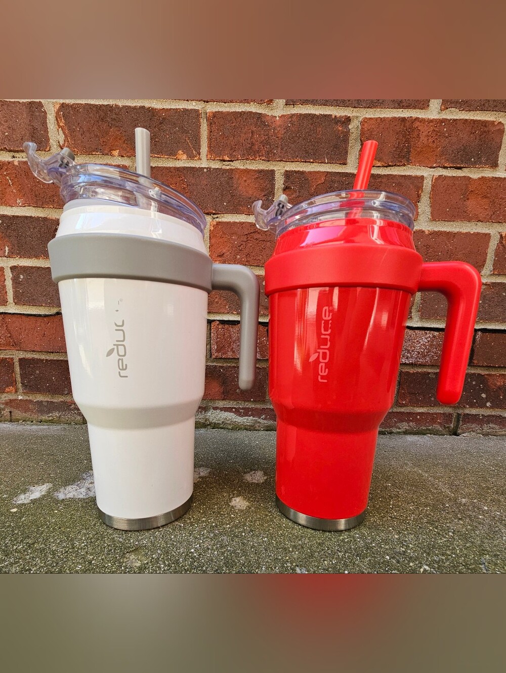 Set of 2 Reduce Cold1 40 oz Vacuum Insulated Tumblers w/ Lids & Straws